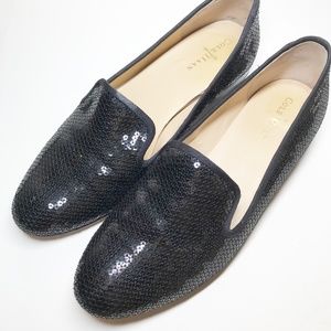 Authentic Cole Hann SABRINA Black Sequins Flat Loafer